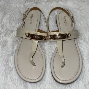 Women Coach cream color sandals size 8.5